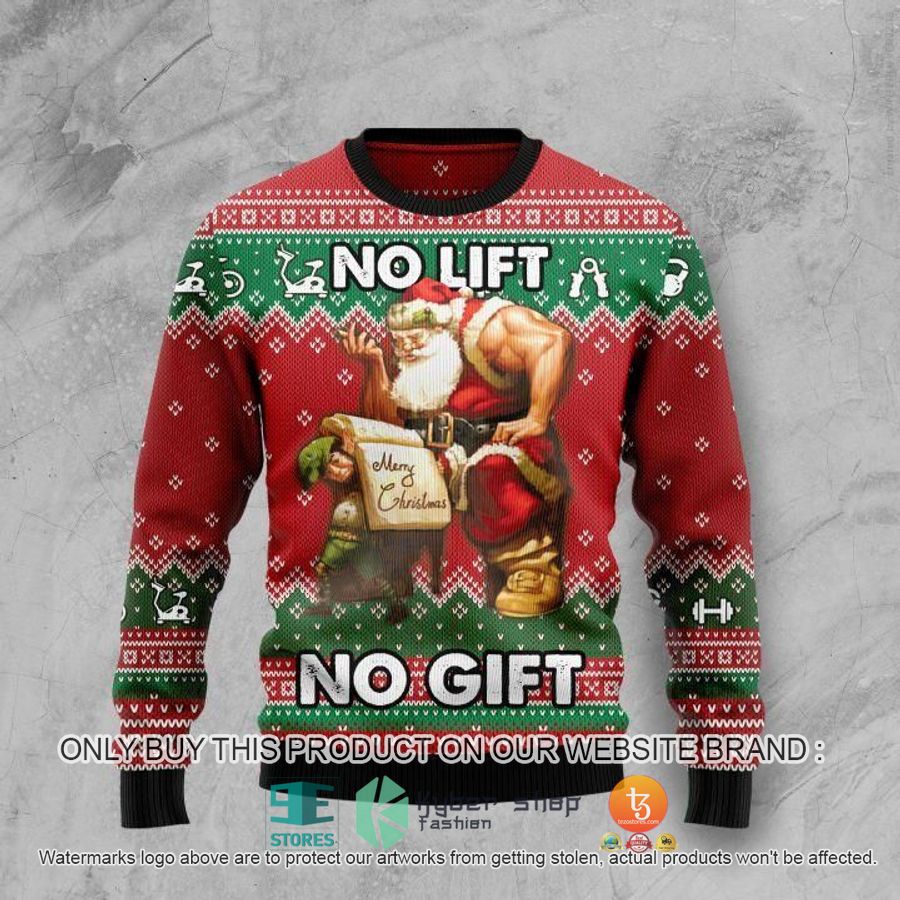 no lift no gift christmas ugly sweater 1 24083