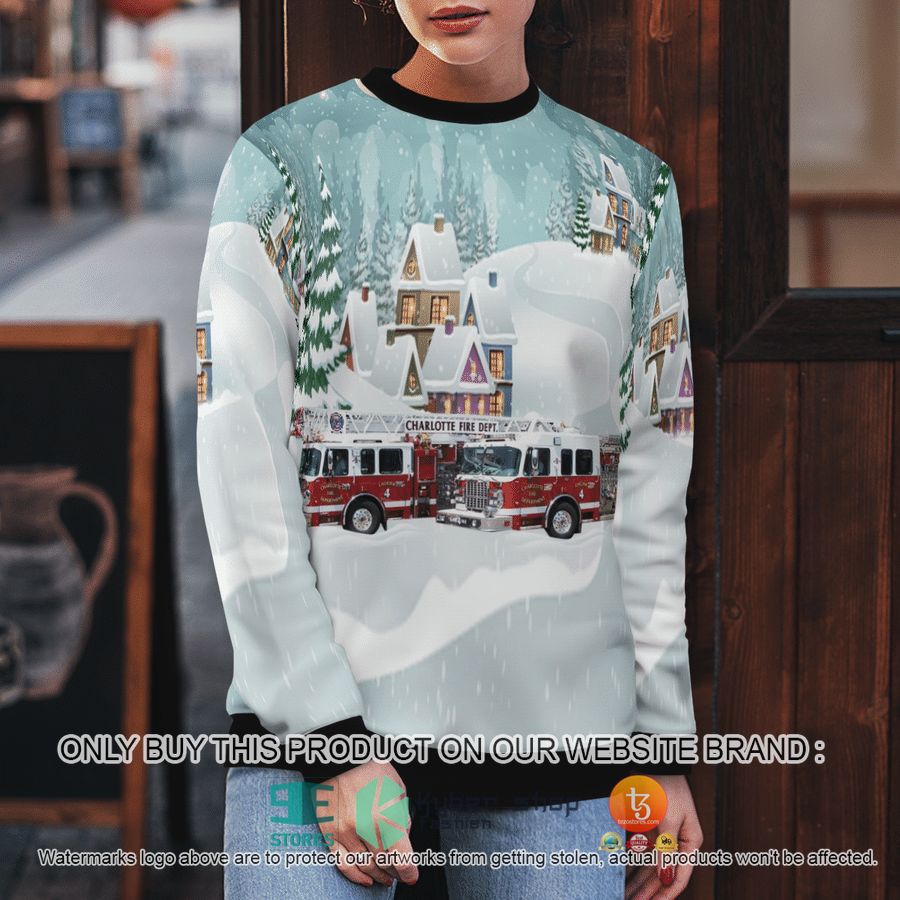 NEW North Carolina Charlotte Fire Department Christmas Sweatshirt 10 north carolina charlotte fire department christmas sweater sweatshirt 10 78689