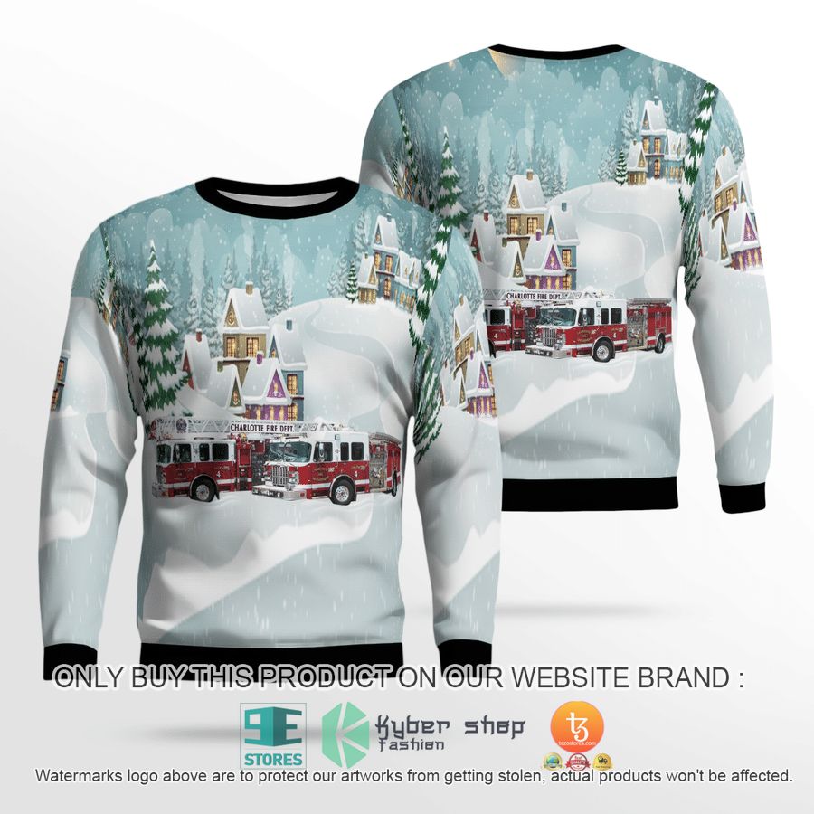 NEW North Carolina Charlotte Fire Department Christmas Sweatshirt 2 north carolina charlotte fire department christmas sweater sweatshirt 2 50115