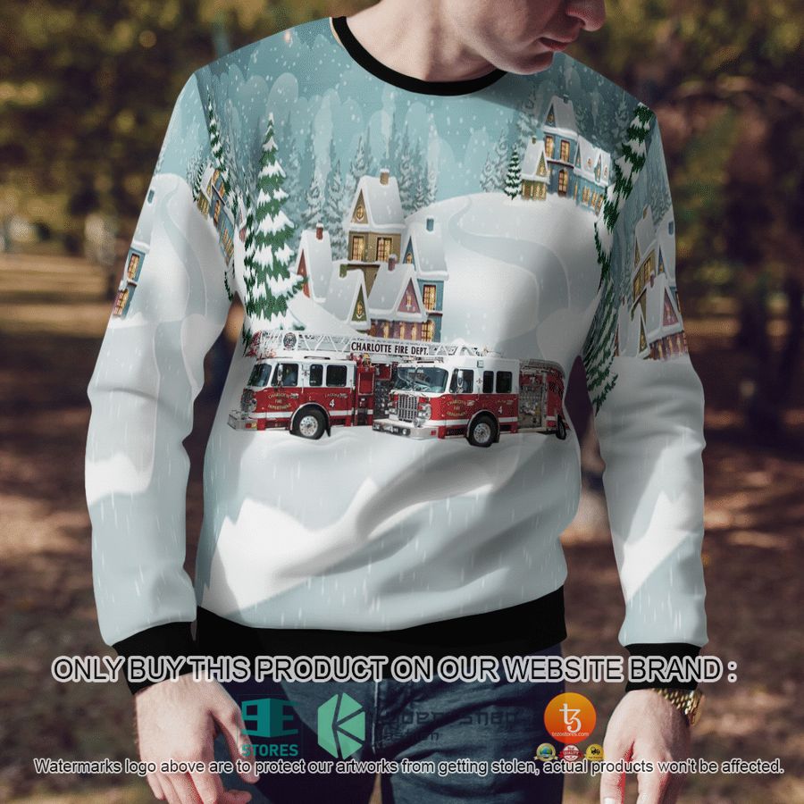 NEW North Carolina Charlotte Fire Department Christmas Sweatshirt 7 north carolina charlotte fire department christmas sweater sweatshirt 7 90582