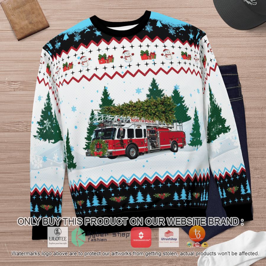 HOT North Penn Volunteer Fire Company Christmas Sweater 4 north penn volunteer fire company christmas 3d sweater 4 43177