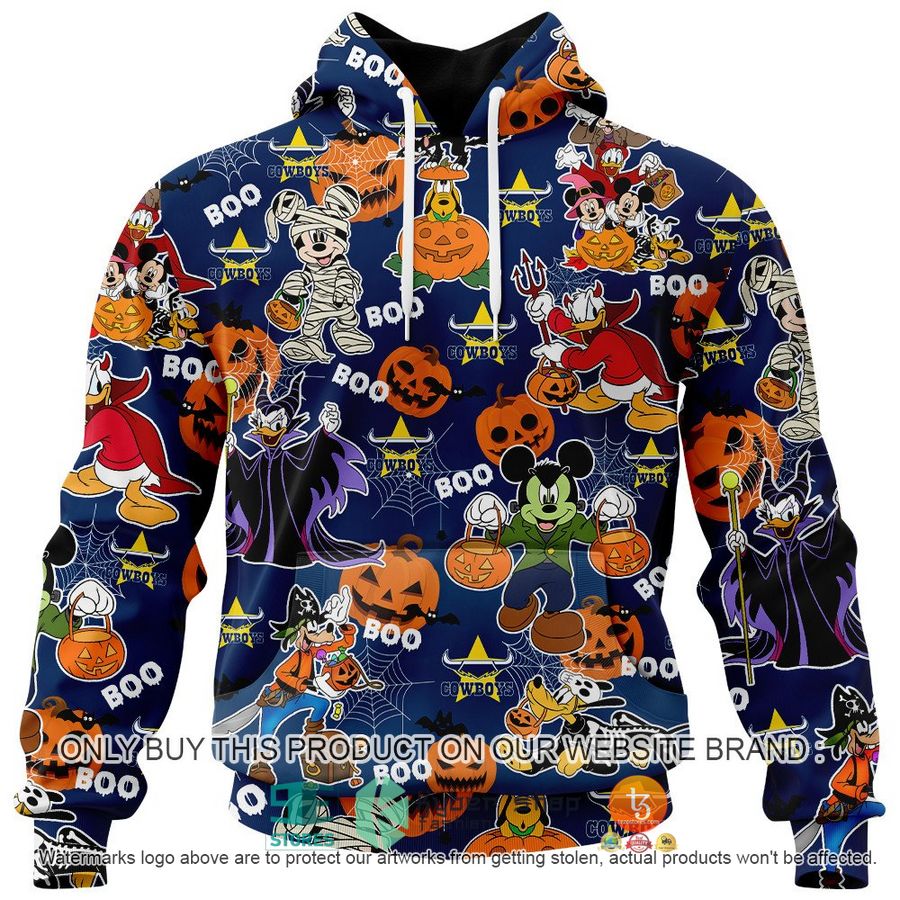 NEW North Queensland Cowboys Mickey Friends Halloween Hoodie, Shirt 2 north queensland cowboys mickey friends halloween shirt hoodie 2 65603