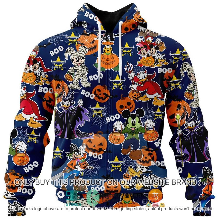 NEW North Queensland Cowboys Mickey Friends Halloween Hoodie, Shirt 4 north queensland cowboys mickey friends halloween shirt hoodie 4 55275