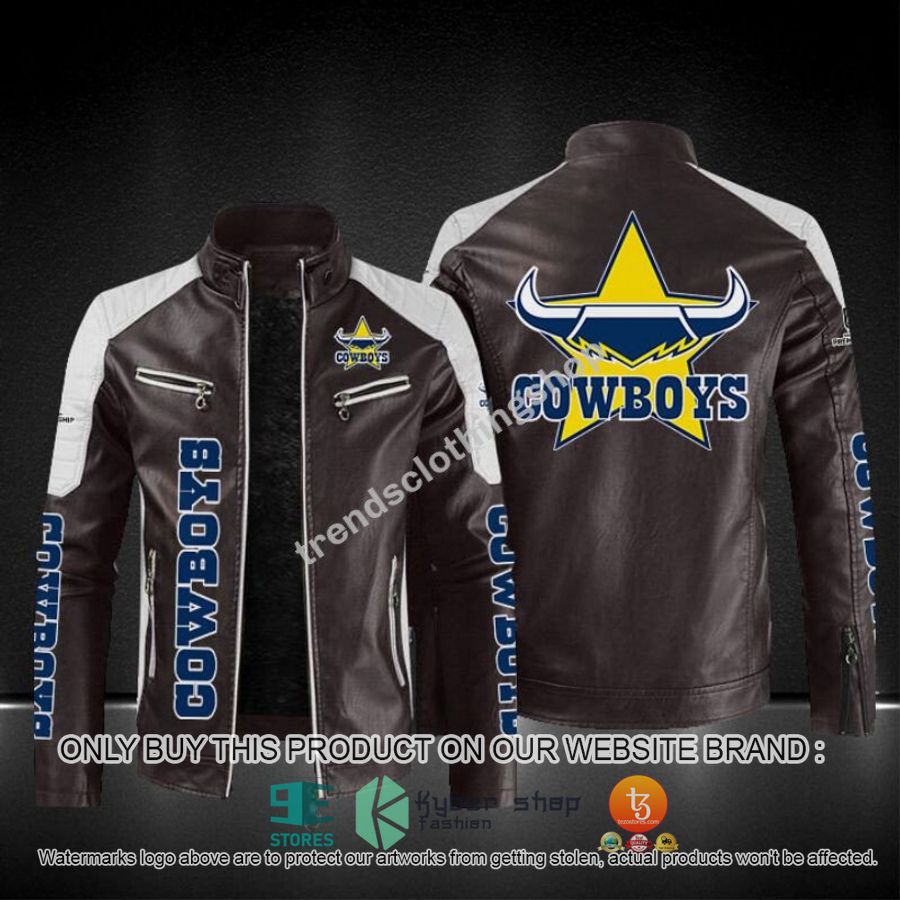 north queensland cowboys nrl block leather jacket 4 20485