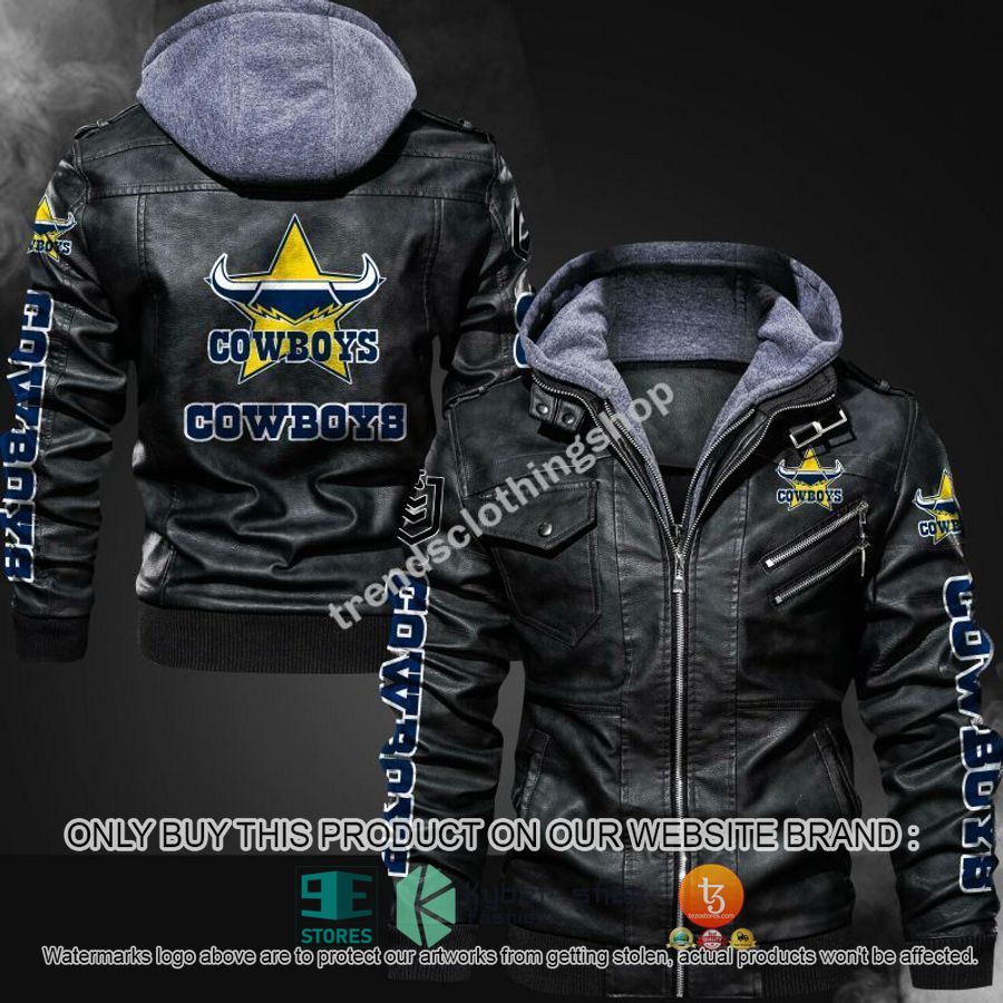 north queensland cowboys nrl leather jacket 1 74813