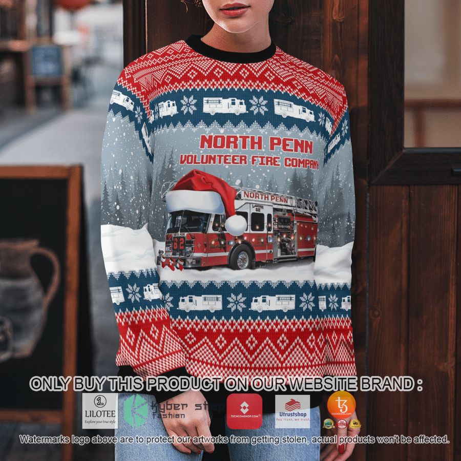 HOT North Wales, Pennsylvania, North Penn Volunteer Fire Company Christmas Sweater 10 north wales pennsylvania north penn volunteer fire company christmas 3d sweater 10 32398