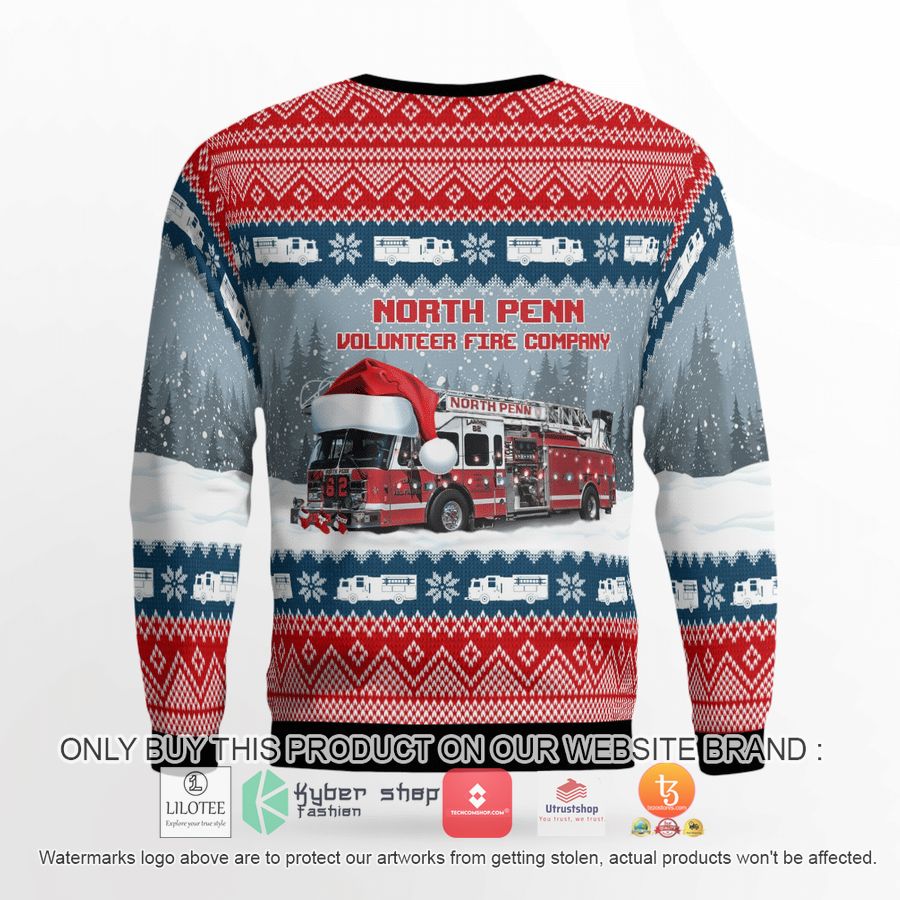 HOT North Wales, Pennsylvania, North Penn Volunteer Fire Company Christmas Sweater 12 north wales pennsylvania north penn volunteer fire company christmas 3d sweater 12 19443