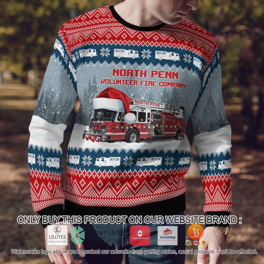 HOT North Wales, Pennsylvania, North Penn Volunteer Fire Company Christmas Sweater 6 north wales pennsylvania north penn volunteer fire company christmas 3d sweater 6 57648