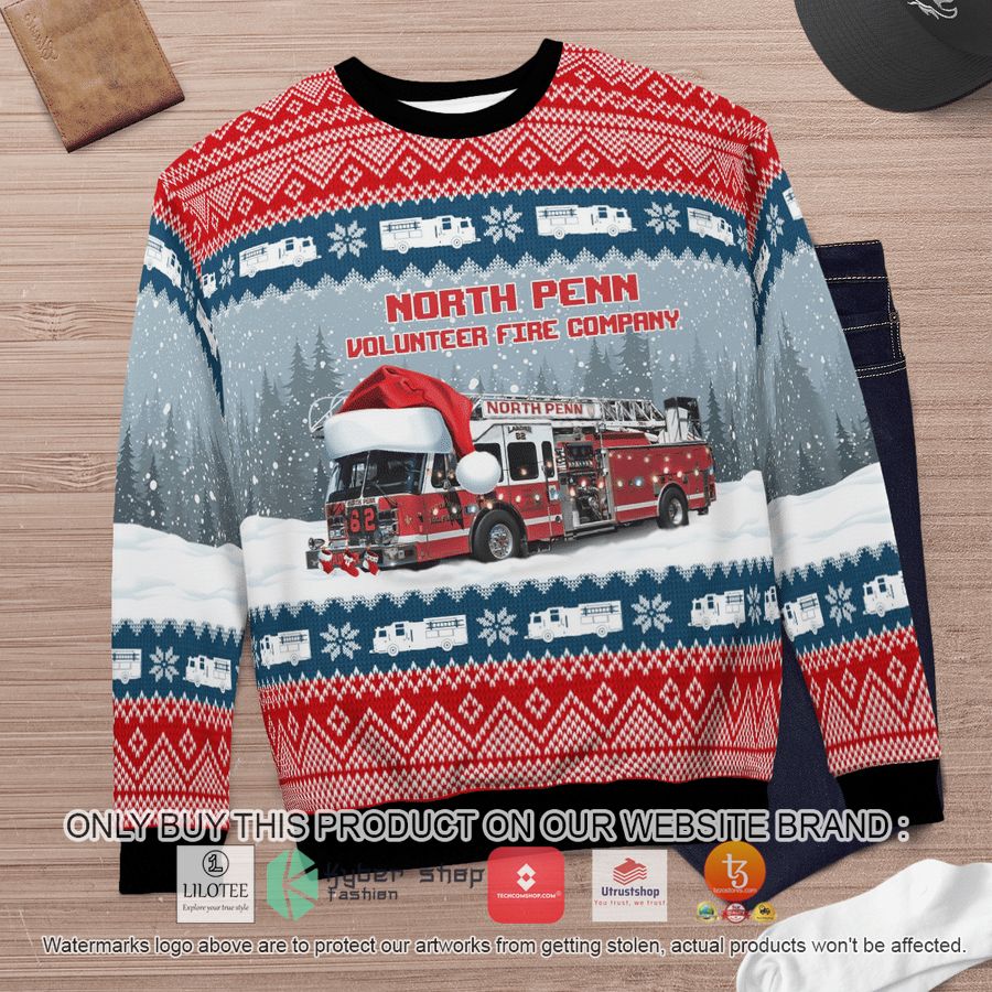 HOT North Wales, Pennsylvania, North Penn Volunteer Fire Company Christmas Sweater 7 north wales pennsylvania north penn volunteer fire company christmas 3d sweater 7 59804