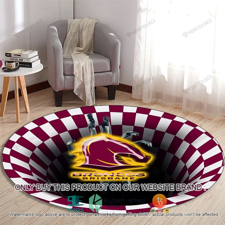 nrl brisbane broncos illusion round rug 1 21366