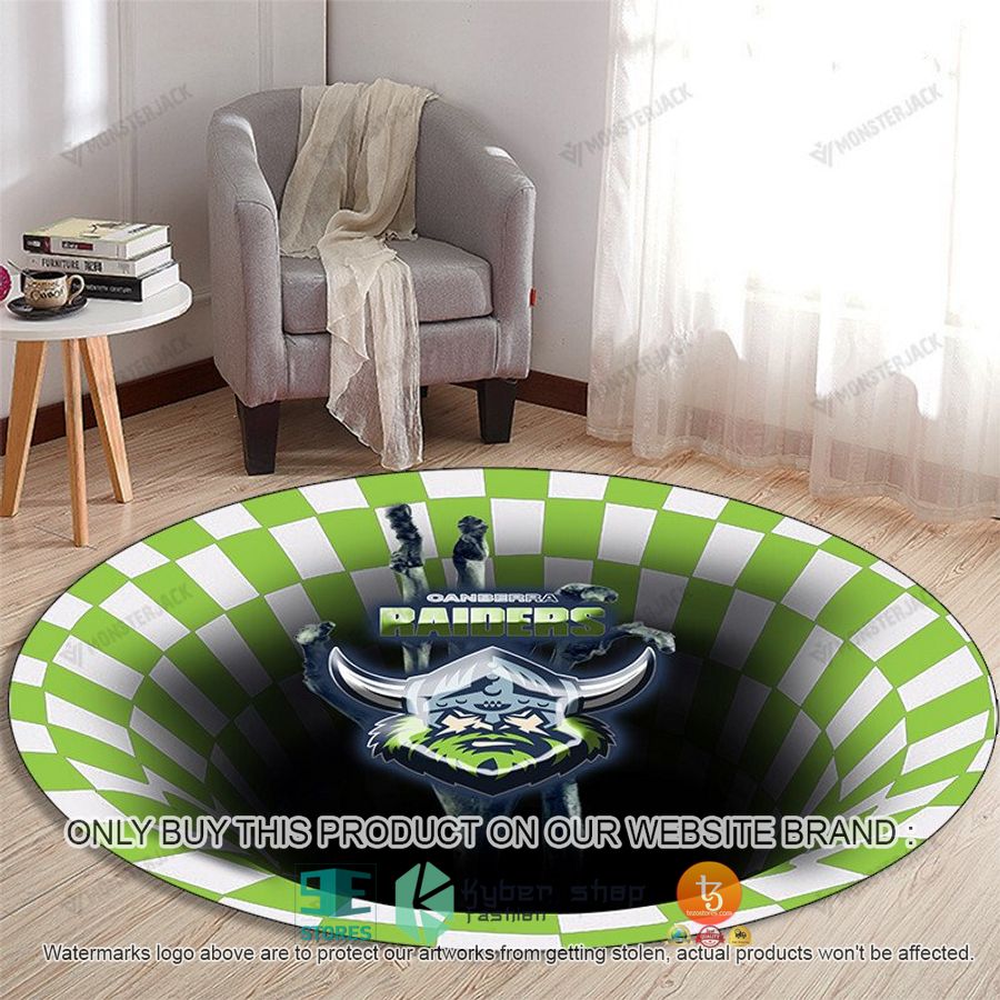 nrl canberra raiders illusion round rug 1 54053