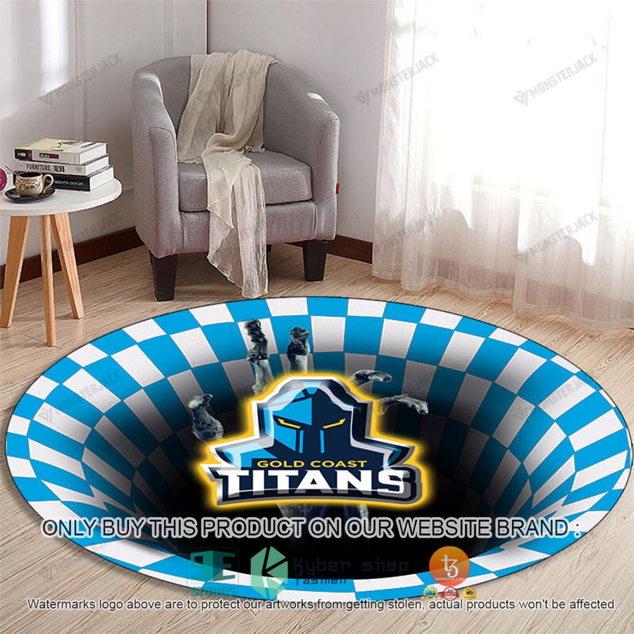 nrl gold coast titans illusion round rug 1 47574