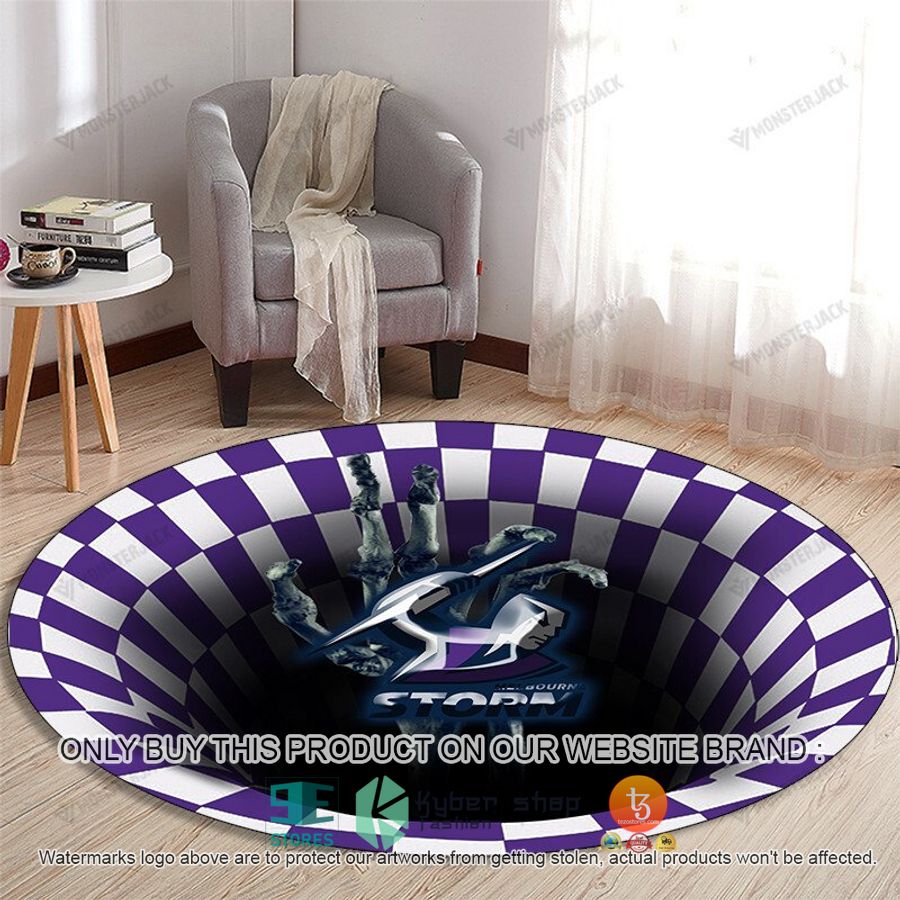 nrl melbourne storm illusion round rug 1 22368