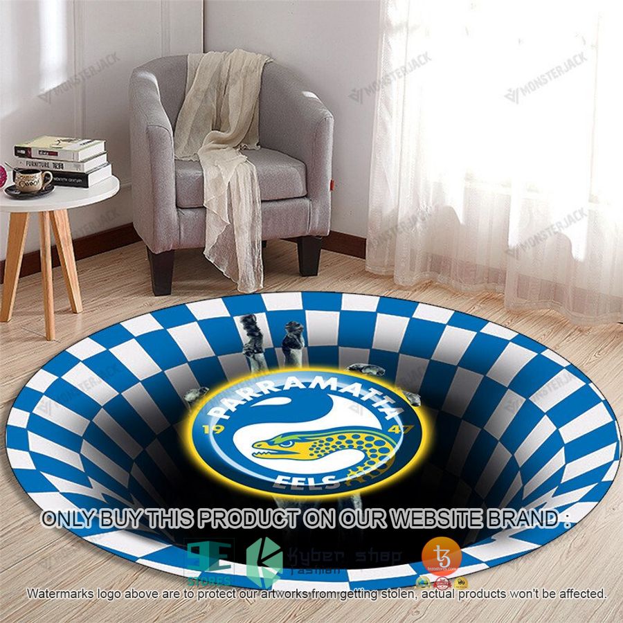 nrl parramatta eels illusion round rug 1 85104