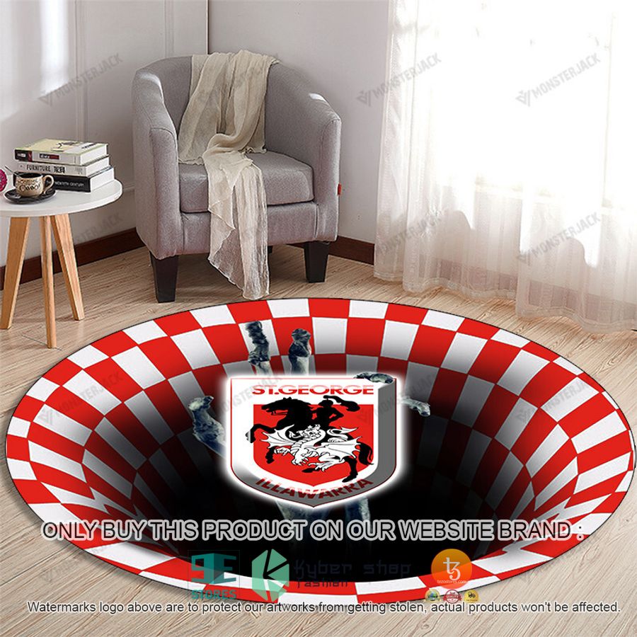 nrl st george illawarra dragons illusion round rug 1 29141