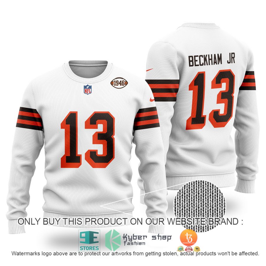 NEW Odell Beckham Jr 13 Cleveland Browns Sweater 3 odell beckham jr 13 cleveland browns sweater 1 96751