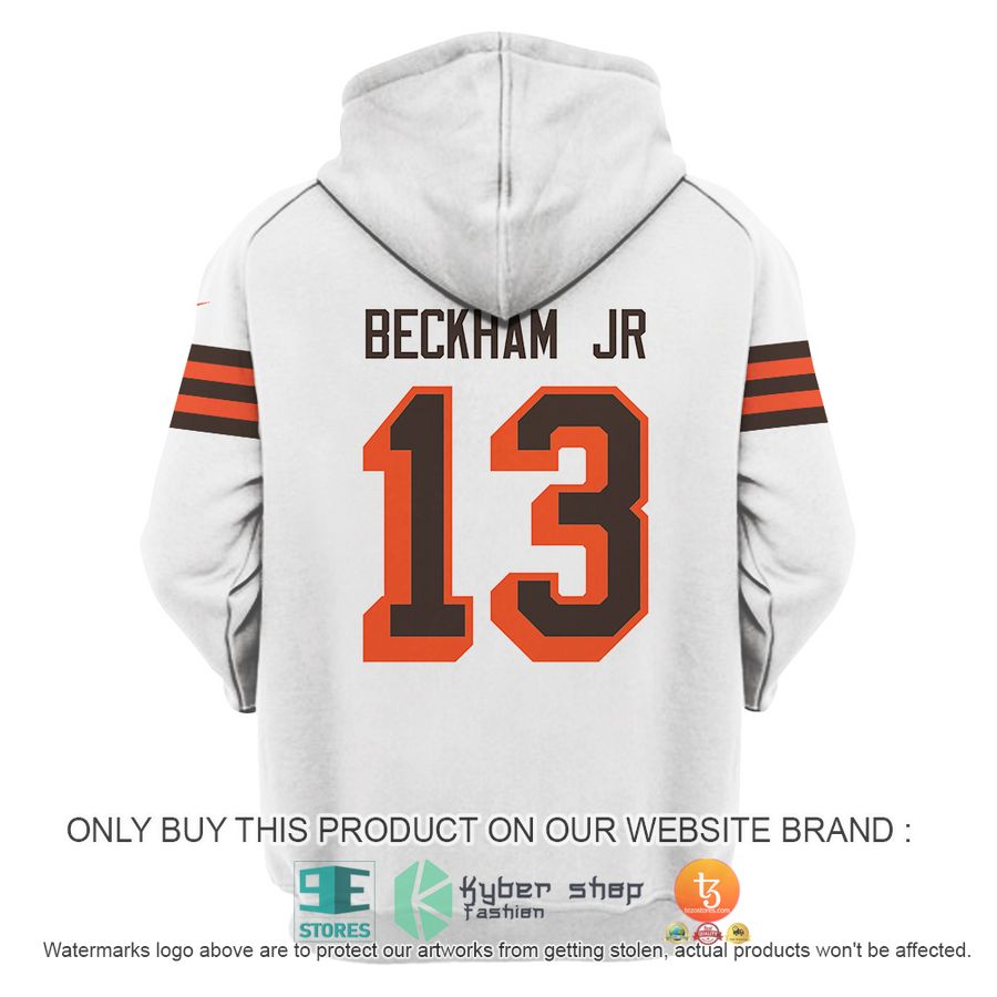 NEW Odell Beckham JR 13 Cleveland Browns White Sweatshirt 4 odell beckham jr 13 cleveland browns white shirt hoodie 4 96779