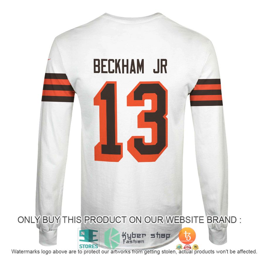 NEW Odell Beckham JR 13 Cleveland Browns White Sweatshirt 6 odell beckham jr 13 cleveland browns white shirt hoodie 6 50681