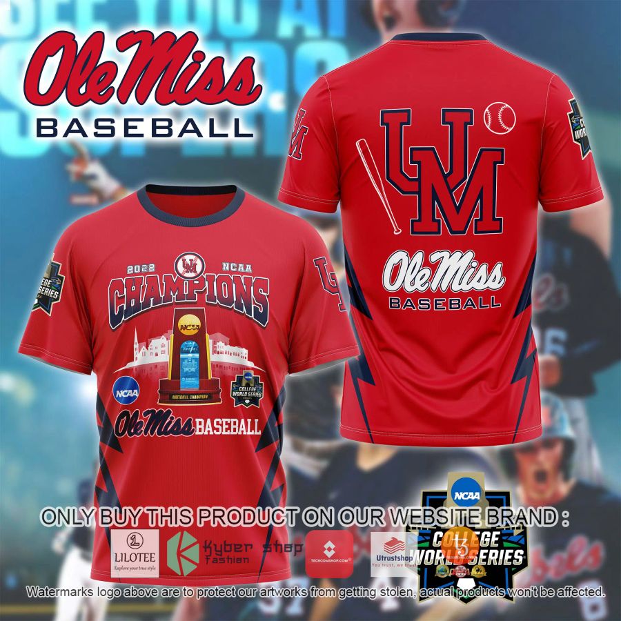 ole miss baseball ncaa 2022 champions red 3d t shirt 1 2601