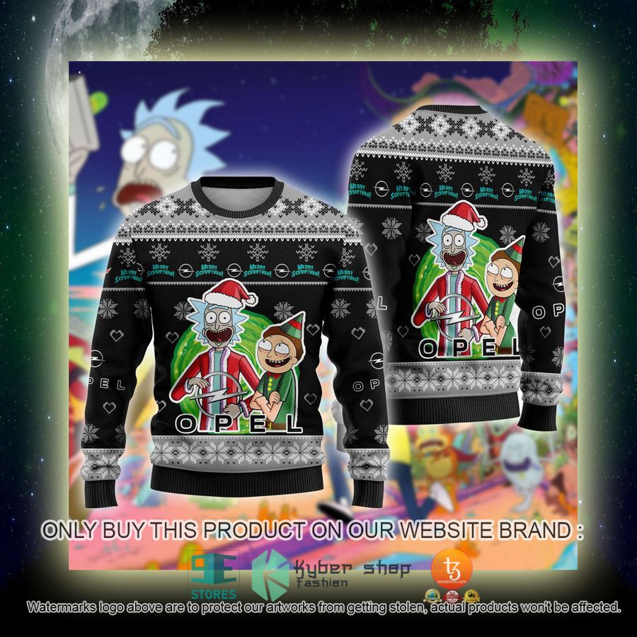 NEW Opel Car Rick and Morty Sweatshirt 4 opel car rick and morty ugly christmas sweater 4 17297