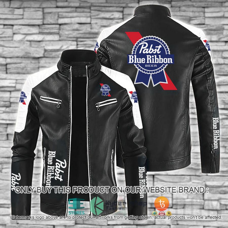 pabst blue ribbon block leather jacket 1 56007