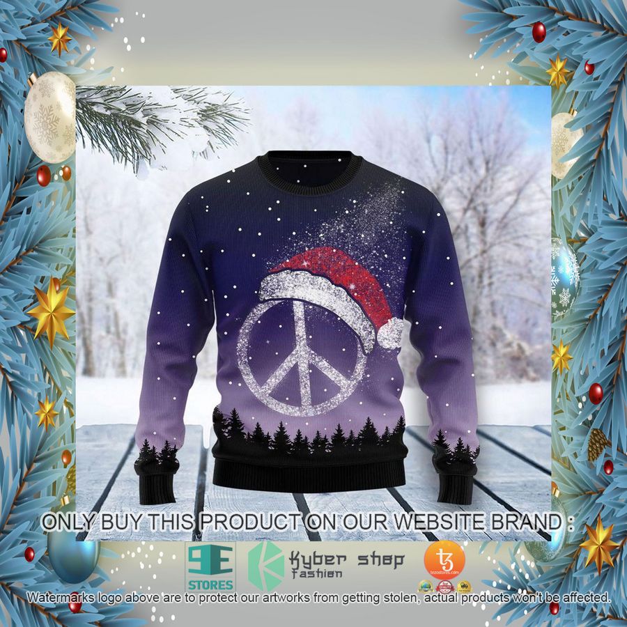 HOT Peace Hippie Ugly Christmas Sweater 2 peace hippie ugly christmas sweater 2 23008