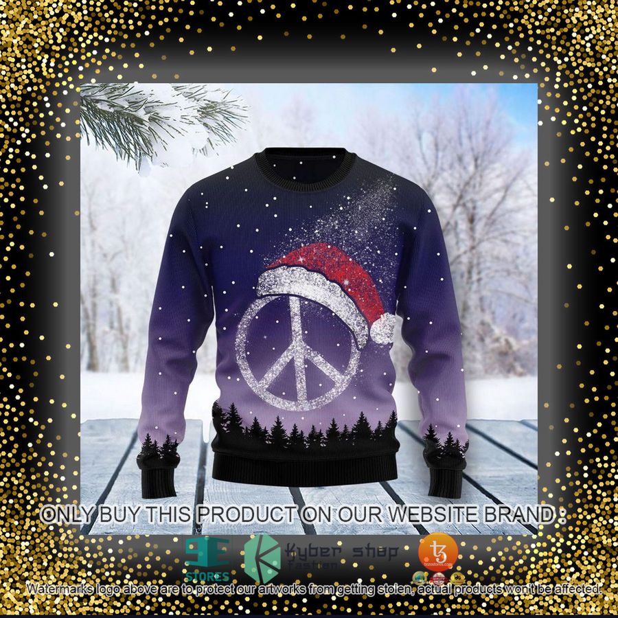 HOT Peace Hippie Ugly Christmas Sweater 4 peace hippie ugly christmas sweater 4 78975