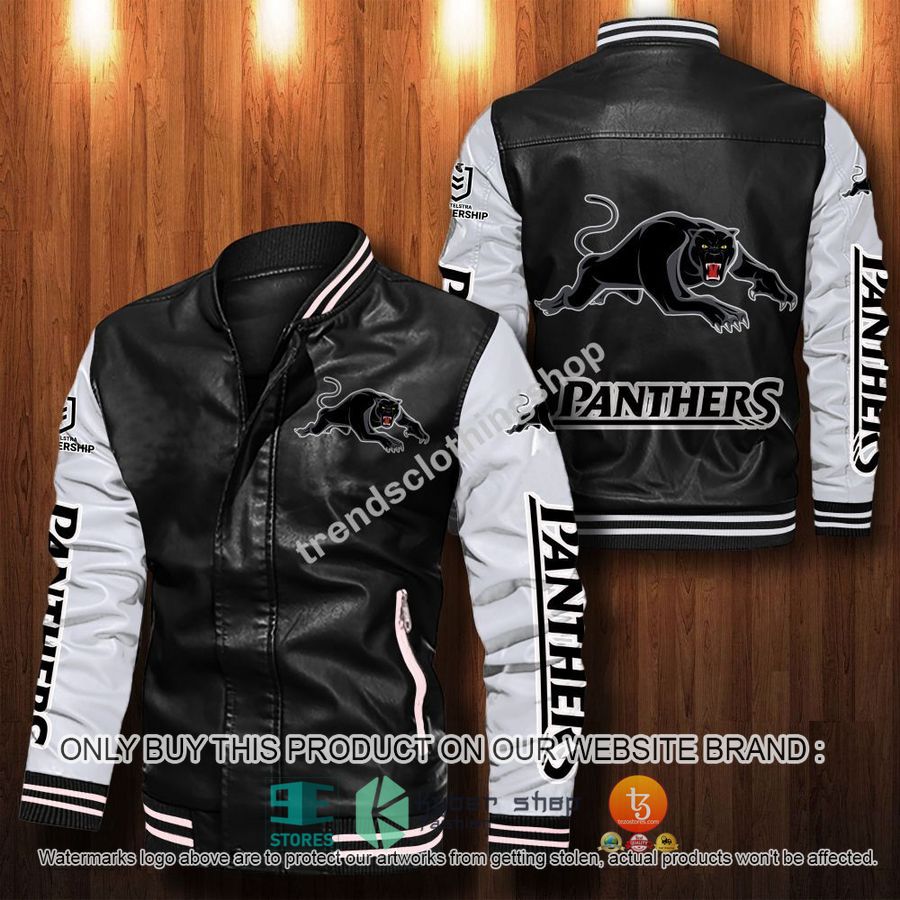 penrith panthers nrl leather bomber jacket 1 75127