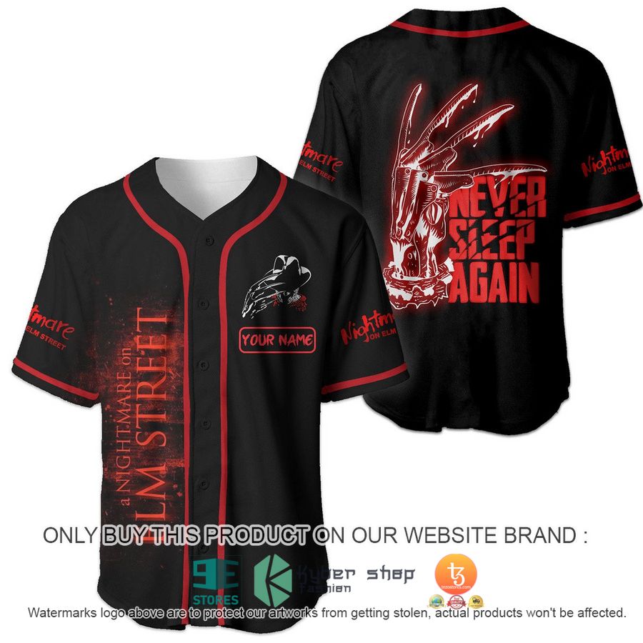 peronalized never sleep again nightmare elm street baseball jersey 1 55729