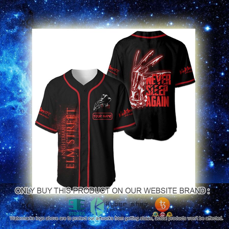 NEW Peronalized Never Sleep Again Nightmare Elm Street Baseball Shirt 2 peronalized never sleep again nightmare elm street baseball jersey 2 95490