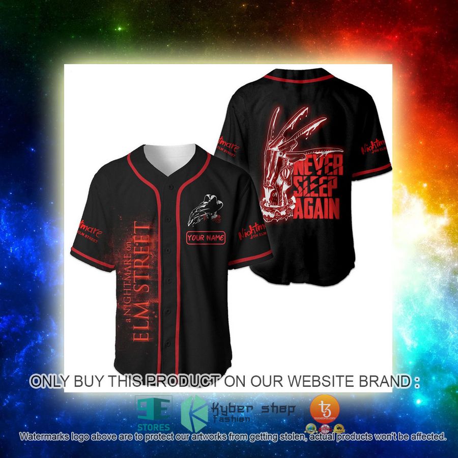NEW Peronalized Never Sleep Again Nightmare Elm Street Baseball Shirt 3 peronalized never sleep again nightmare elm street baseball jersey 3 68441