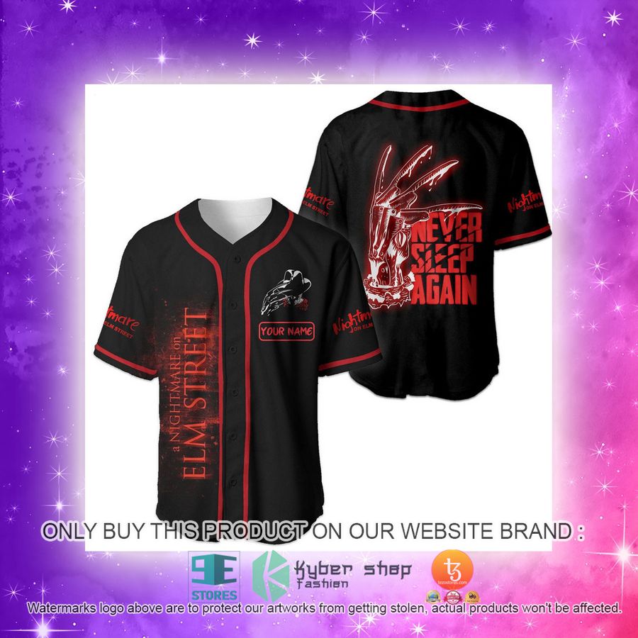 NEW Peronalized Never Sleep Again Nightmare Elm Street Baseball Shirt 4 peronalized never sleep again nightmare elm street baseball jersey 4 59913