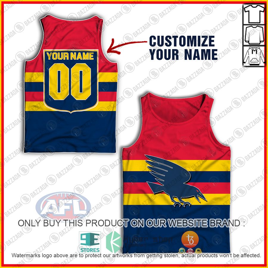 personalized adelaide crows football club vintage retro afl guernsey 1990 tank top 1 99179