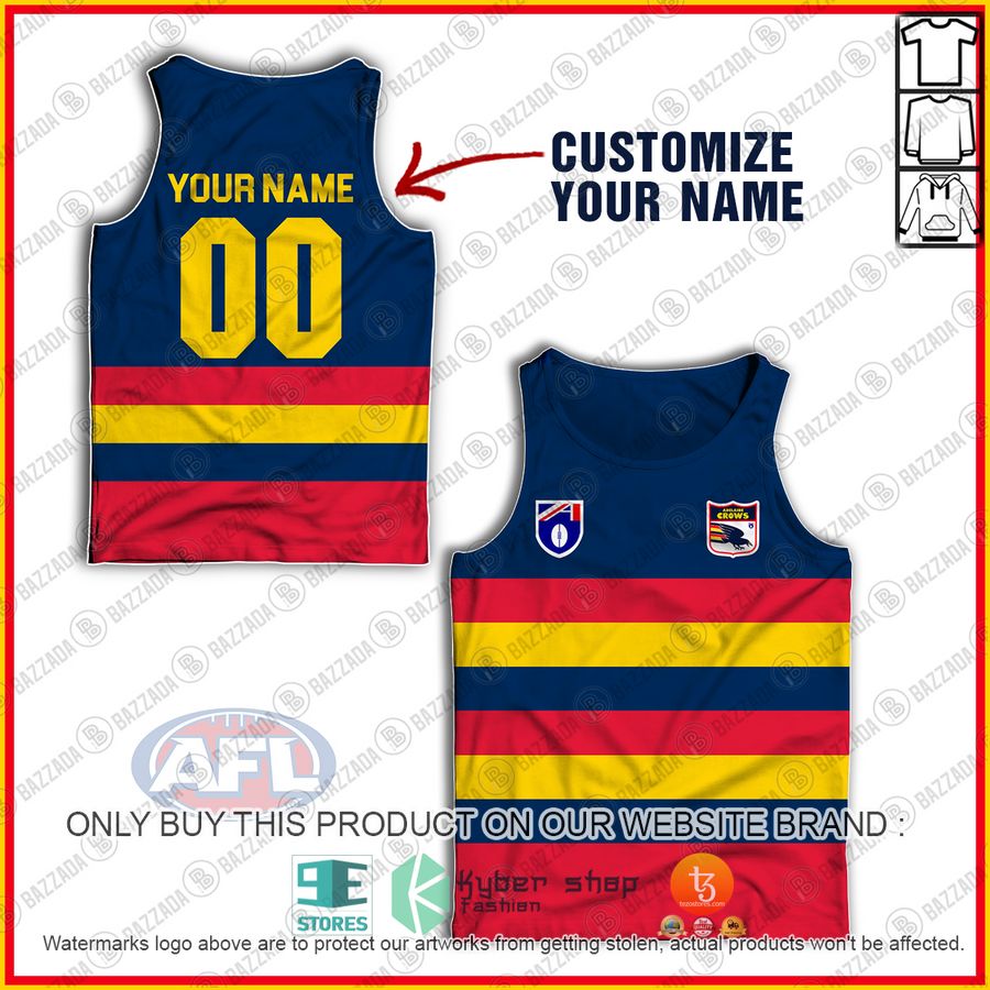 personalized adelaide crows football club vintage retro afl guernsey 1991 tank top 1 15979