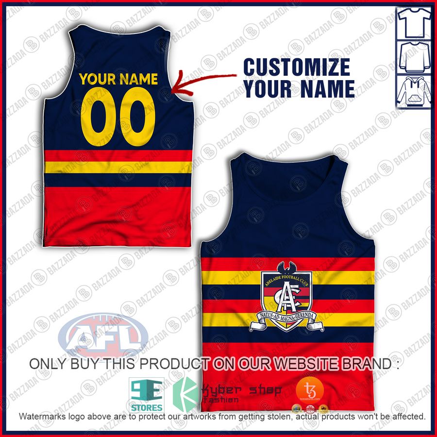 personalized adelaide crows football club vintage retro afl guernsey afac9 tank top 1 45032