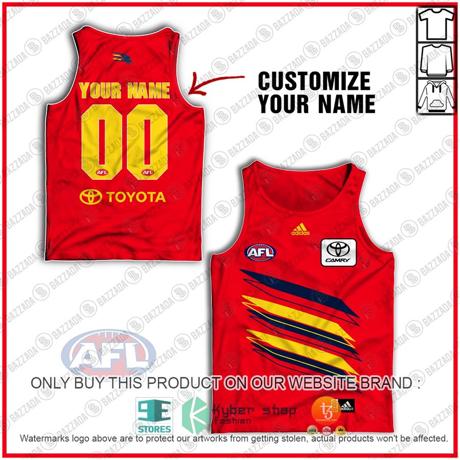 personalized adelaide crows football club vintage retro afl guernsey camry tank top 1 3066
