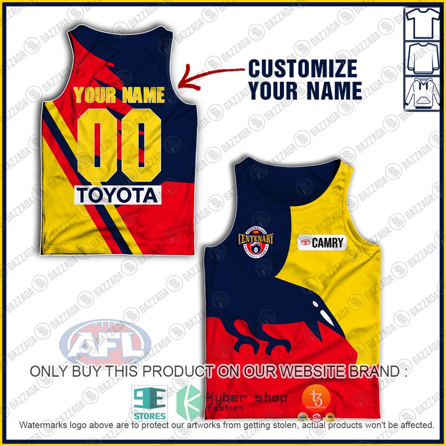 personalized adelaide crows football club vintage retro afl guernsey centenary camry tank top 1 61957