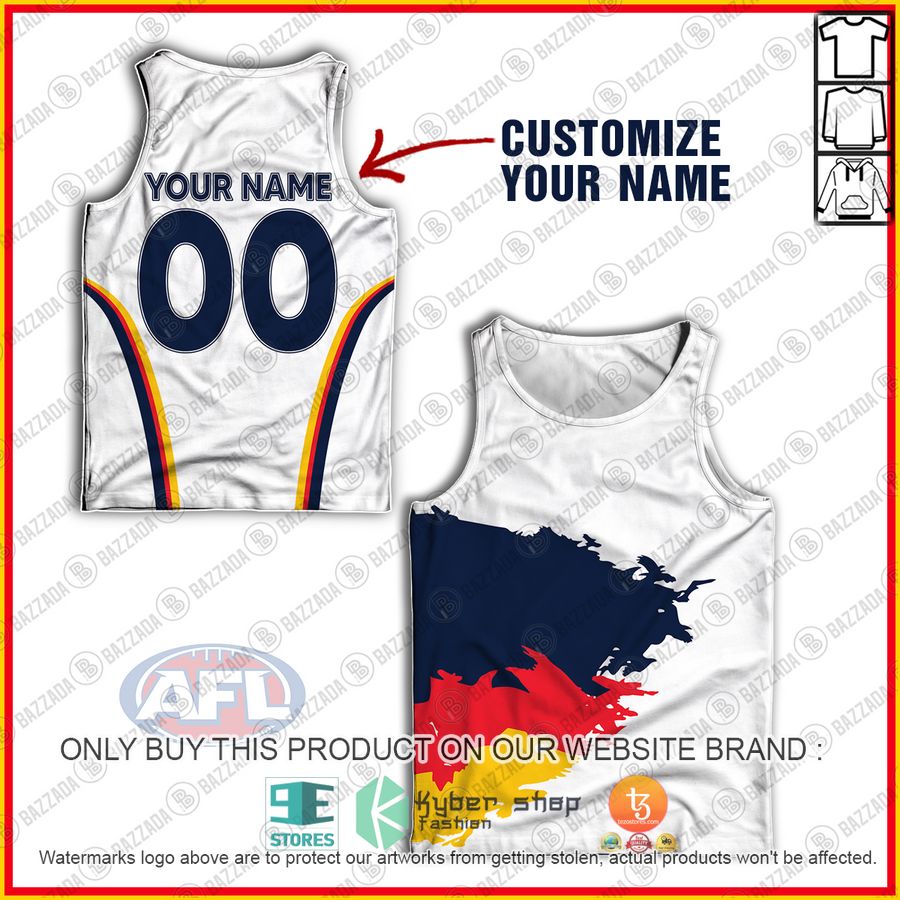 personalized adelaide crows football club vintage retro afl guernsey colors tank top 1 18422