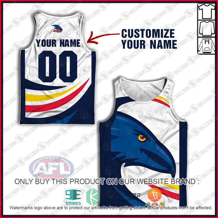 personalized adelaide crows football club vintage retro afl guernsey eagle tank top 1 50602