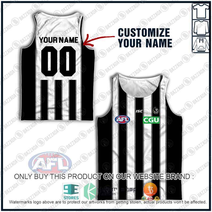 personalized afl collingwood magpies vintage centenary guernsey cgu tank top 1 45401