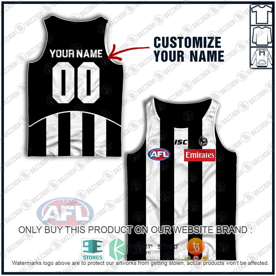 personalized afl collingwood magpies vintage centenary guernsey emirates tank top 1 66860