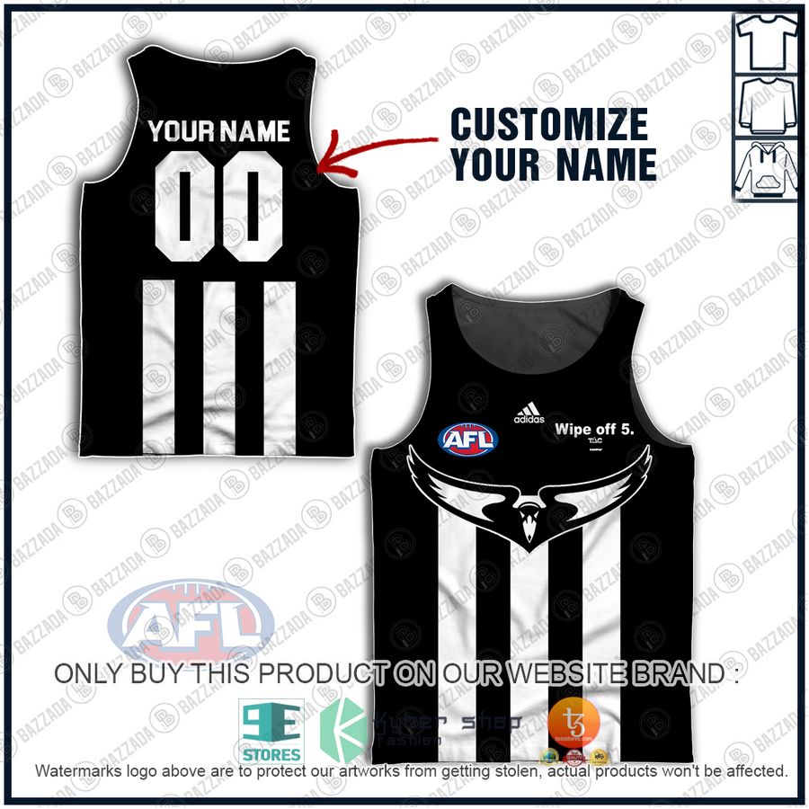 personalized afl collingwood magpies vintage centenary guernsey wipe of 5 tank top 1 86811
