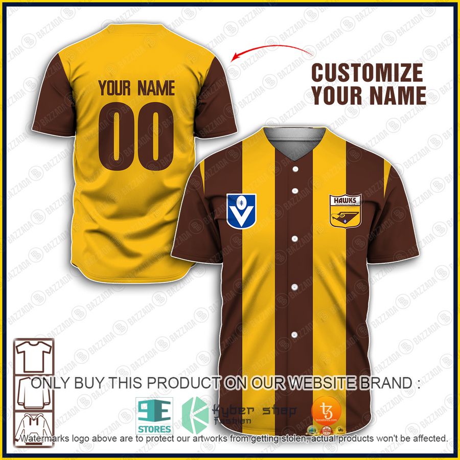 personalized afl vintage hawthorn football club 90s baseball jersey shirt 1 60979