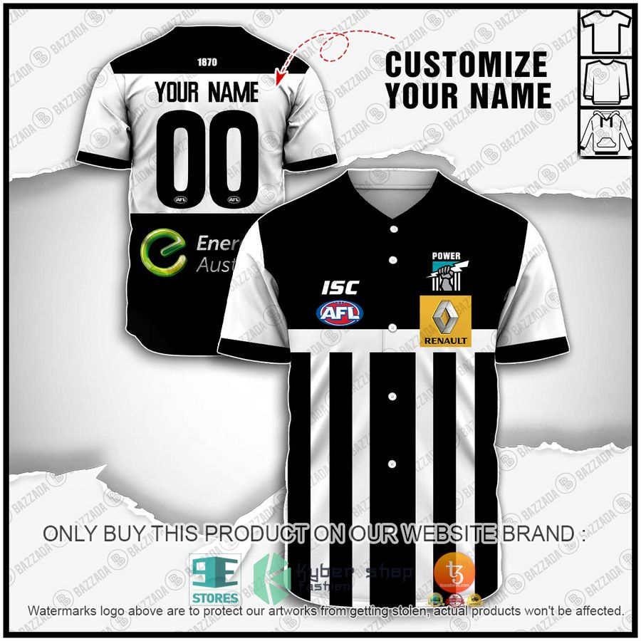 personalized afl vintage port adelaide 2014 elemination final heritage prison bars baseball jersey shirt 1 83423