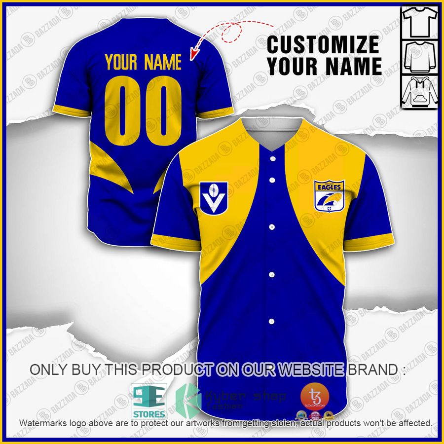 personalized afl vintage west coast eagles football club 90s baseball jersey shirt 1 72709
