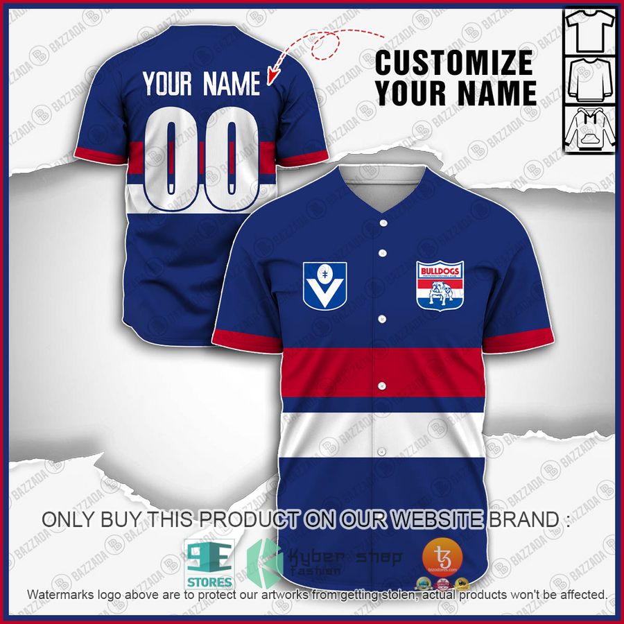 personalized afl vintage western bulldogs football club 90s baseball jersey shirt 1 71660