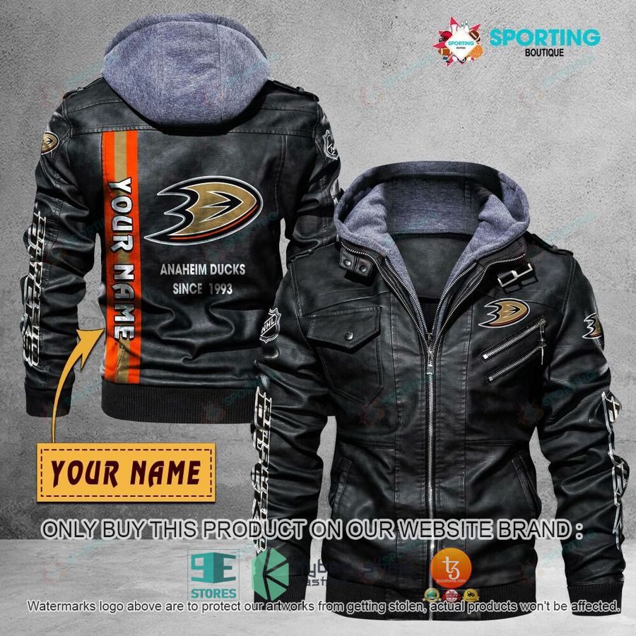 personalized anaheim ducks since 1993 leather jacket 1 17969