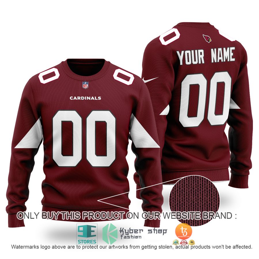 personalized arizona cardinals nfl dark red sweater 1 93723