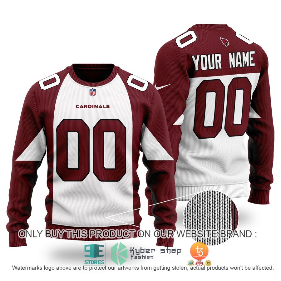 personalized arizona cardinals nfl white red sweater 1 59486