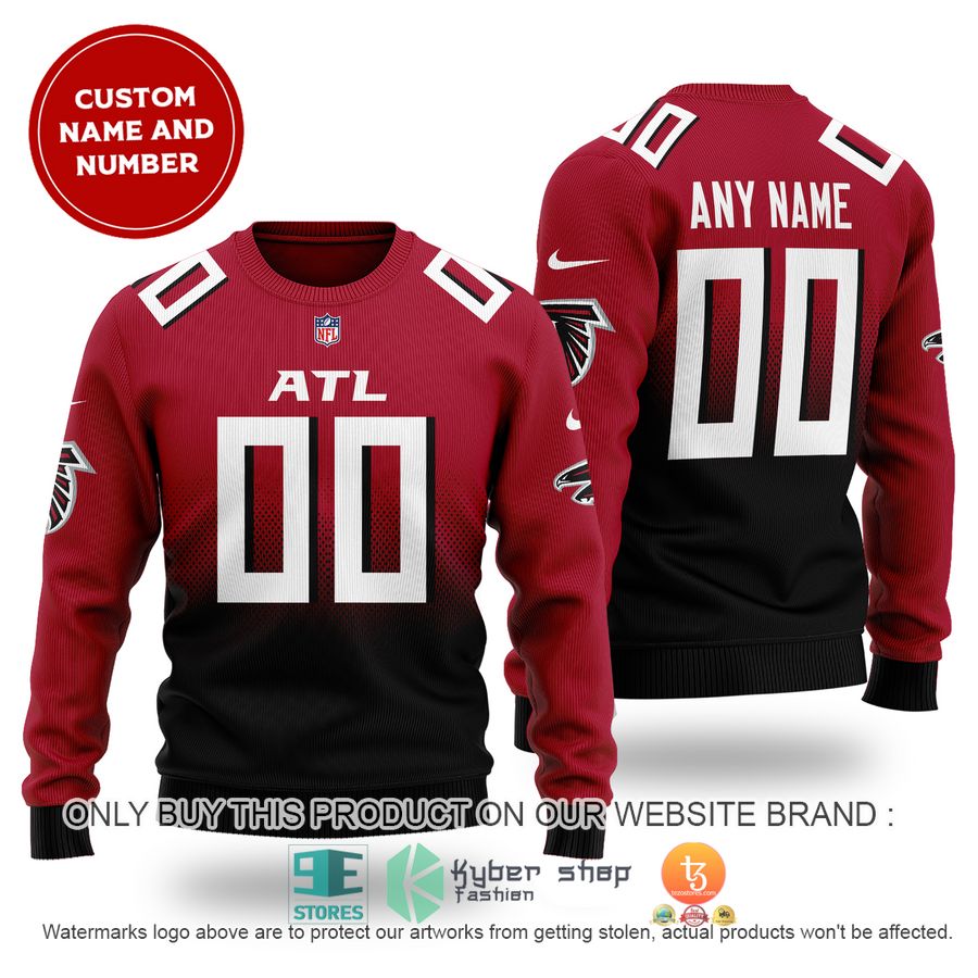 NEW Atlanta Falcons black red Custom Name Sweater 1 personalized atlanta falcons nfl black red sweater 1 65437